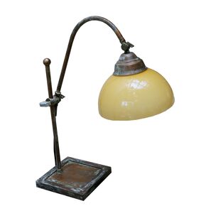 TRADITIONAL HANDMADE LAMPS DITS > MURANO GLASS AMPRA HANDMADE BRONZE DESK LAMP WITH MOBILE ARM. - ΕΠΙΤΡΑΠΈΖΙΑ ΦΩΤΙΣΤΙΚΆ