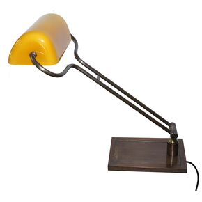 TRADITIONAL HANDMADE LAMPS DITS > DESK LAMP MADE OF BRONZE WITH MOVABLE ARM MURANO GLASS HONEY HANDMADE.. - ΦΩΤΙΣΤΙΚΆ ΓΡΑΦΕΊΟΥ