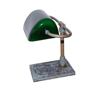 TRADITIONAL HANDMADE LAMPS DITS > TABLE TRADITIONAL WITH ARTIFICIAL AGING MADE OF BRONZE AND HANDMADE MURANO GLASS. - OFFICE LIGHTING