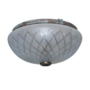 TRADITIONAL HANDMADE LAMPS DITS > CEILING LAMP LAMP MADE OF BRONZE WITH ARTIFICIAL AGING AND WHITE HANDMADE GLASS. . - ΦΩΤΙΣΤΙΚΆ ΟΡΟΦΉΣ