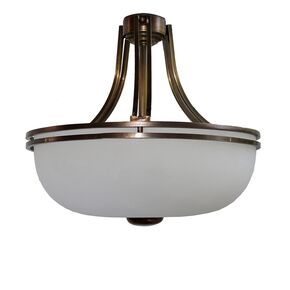 TRADITIONAL HANDMADE LAMPS DITS > CEILING LAMP HANDMADE BRONZE SEMI-SUSPENDED CEILING LAMP IN BRONZE SHADE. DIAMETER 30 CM. - ΦΩΤΙΣΤΙΚΆ ΟΡΟΦΉΣ