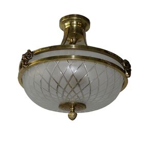 TRADITIONAL HANDMADE LAMPS DITS > CEILING LAMP HANDMADE BRONZE SEMI-SUSPENDED CEILING LAMP IN A SHADE OF BRONZE.DIA. 320 CM. - ΦΩΤΙΣΤΙΚΆ ΟΡΟΦΉΣ