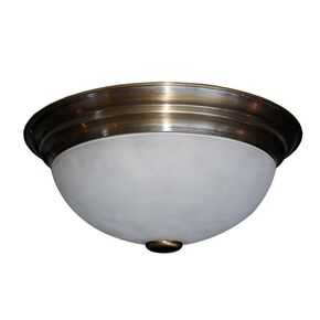 TRADITIONAL HANDMADE LAMPS DITS > CEILING LAMP CEILING LAMP MADE OF BRONZE, WITH WHITE HANDMADE GLASS DIAM. 36 CM. - ΦΩΤΙΣΤΙΚΆ ΟΡΟΦΉΣ