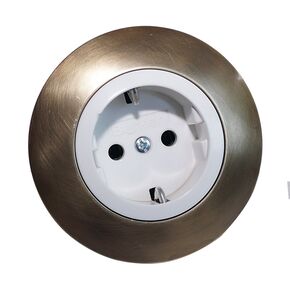 DITS TRADITIONAL HAND-MADE LAMPS > SUKO RECESSED SOCKET FRAME SOLID BRASS. - SWITCHES & SOCKETS