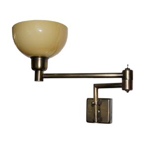 DITS TRADITIONAL HANDCRAFTED LAMPS > HANDCRAFTED BRONZE WALL LAMP WITH HAT AND SPLIT ARM - WALL LIGHTS