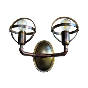 TRADITIONAL HANDMADE LAMPS DITS > WALL LAMP HANDMADE FROM BRONZE 2 LIGHTS. - ΦΩΤΙΣΤΙΚΆ ΤΟΊΧΟΥ