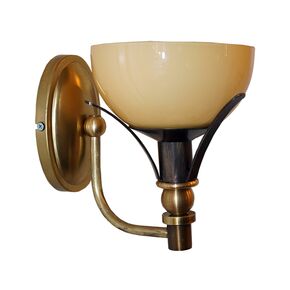 TRADITIONAL HANDMADE DITS LAMPS > WALL LAMP MADE OF BRONZE AND MURANO GLASS HONEY LAMELLA SUPPORT - ΦΩΤΙΣΤΙΚΆ ΤΟΊΧΟΥ