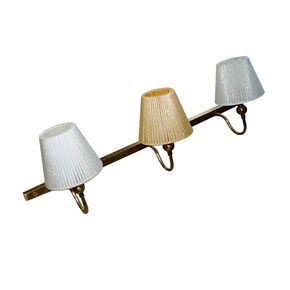 TRADITIONAL HANDMADE LAMPS DITS > TRADITIONAL HANDMADE LAMPS DITS >HANDMADE SCONCE MADE OF RAGA BRONZE WITH 3 HOOKS WITH LAMPSHADE. - ΦΩΤΙΣΤΙΚΆ ΤΟΊΧΟΥ