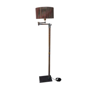 TRADITIONAL HANDMADE LAMPS DITS > HANDMADE BRONZE SPLIT ARM FLOOR LAMP WITH LAMPSHADE. - ΦΩΤΙΣΤΙΚΆ ΔΑΠΈΔΟΥ