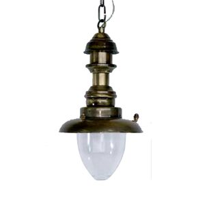 TRADITIONAL HAND-MADE LAMPS DITS > PYROFAN MADE OF BRONZE HANGING IN BRONZE 21X43. - ΚΡΕΜΑΣΤΆ ΦΩΤΙΣΤΙΚΆ