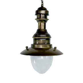 TRADITIONAL HANDMADE LAMPS DITS > BROWN BRONZE 33X54 CM FIRE LANTERN. - ΚΡΕΜΑΣΤΆ ΦΩΤΙΣΤΙΚΆ