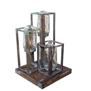 DITS TRADITIONAL HANDCRAFTED LAMPS > HALF WALL LANTERN OUTDOOR BRONZE SQUARE CANOPY. - WATERPROOF LUMINAIRES HANDMADE BY DITS