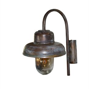DITS TRADITIONAL HANDMADE LIGHTING > SCONCE WATERPROOF BRASS BRACKET CURVED BASE LONG NARROW CURVE WITH ARTIFICIAL AGING - WALL LIGHTS