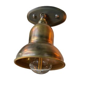 TRADITIONAL HANDMADE DITS LAMPS > SPOT BELL MADE OF BRONZE IN A SHADE OF BROWN OVAL BASE. - ΣΠΟΤ ΤΟΊΧΟΥ