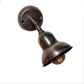 TRADITIONAL HANDMADE LAMPS DITS > SPOT BELL MADE OF BRONZE IN A SHADE OF BROWN ROUND BASE. - ΣΠΟΤ ΤΟΊΧΟΥ