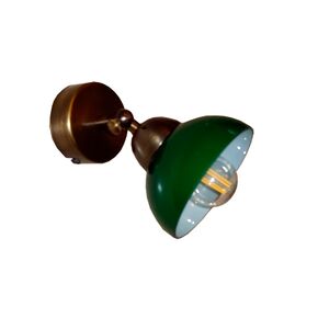 TRADITIONAL HANDMADE DITS LAMPS > SPOT MADE OF BRONZE HANDMADE WITH MURANO GLASS GREEN. - ΣΠΟΤ ΤΟΊΧΟΥ