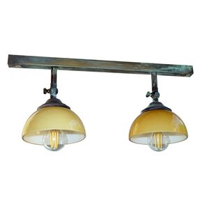 TRADITIONAL HANDMADE LAMPS DITS > SPOT RAGA 2 IN BRONZE WITH MURANO GLASS HONEY. - ΣΠΟΤ ΤΟΊΧΟΥ