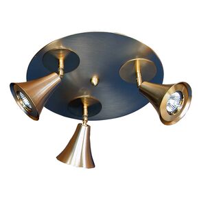 TRADITIONAL HANDMADE LAMPS DITS > SPOT ROSETTE 3 CONE HANDMADE BRONZE. - WALL SPOT