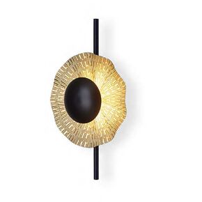 WALL LIGHT HEIGHT 45 CM DIAMETER 28 CM DISTANCE FROM WALL 16 CM METAL 8W LED 3000K, 640 LM BLACK AND GOLD