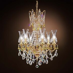 ΚΛΑΣΙΚΆ ΦΩΤΙΣΤΙΚΆ < ΙΤΑΛΙΚΆ POSSONI >   FRENCH GOLD CHANDELIER WITH PEAR SHAPE SCHOLER CRYSTAL AND BOHEMIA CRYSTAL GLASS FINISH  002    6XMAX42W E14 - ΚΡΕΜΑΣΤΆ ΦΩΤΙΣΤΙΚΆ