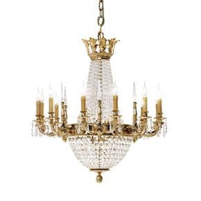 ΚΛΑΣΙΚΆ ΦΩΤΙΣΤΙΚΆ < ΙΤΑΛΙΚΆ POSSONI >   GOLD PLATED FINISH CHANDELIER WITH SCHOELER CRYSTAL FINISH  006    18XMAX 42W E14 - ΚΡΕΜΑΣΤΆ ΦΩΤΙΣΤΙΚΆ