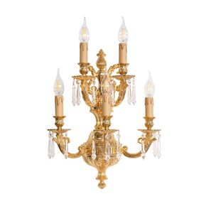 CLASSIC LIGHTING < ITALIAN POSSONI > WALL SCONCES >GOLD PLATED FINISH WALL LIGHT WITH SCHOELER CRYSTAL - WALL LIGHTS