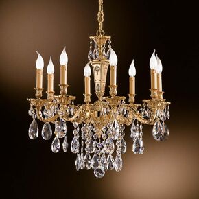 ΚΛΑΣΙΚΆ ΦΩΤΙΣΤΙΚΆ < ΙΤΑΛΙΚΆ POSSONI >   CHANDELIER WITH PEAR SHAPE SCHOELER CRYSTAL FINISH  002-008    8XMAX42W E14 - ΚΡΕΜΑΣΤΆ ΦΩΤΙΣΤΙΚΆ