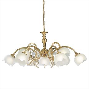 ΚΛΑΣΙΚΆ ΦΩΤΙΣΤΙΚΆ < ΙΤΑΛΙΚΆ POSSONI >   POLISH BRASS FINISH CHANDELIER WITH GLASS FINISH  007    10XMAX28W E14 - ΚΡΕΜΑΣΤΆ ΦΩΤΙΣΤΙΚΆ