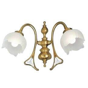 ΚΛΑΣΙΚΆ ΦΩΤΙΣΤΙΚΆ < ΙΤΑΛΙΚΆ POSSONI >   POLISH BRASS FINISH WALL LIGHT WITH GLASS FINISH  007    2XMAX28W E14 - ΚΡΕΜΑΣΤΆ ΦΩΤΙΣΤΙΚΆ