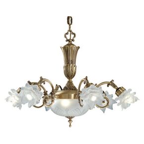 ΚΛΑΣΙΚΆ ΦΩΤΙΣΤΙΚΆ < ΙΤΑΛΙΚΆ POSSONI >   ANTIQUE BRASS FINISH CHANDELIER WITH GLASS FINISH  008    9XMAX28W + 2XMAX28W E14 + E27 - ΚΡΕΜΑΣΤΆ ΦΩΤΙΣΤΙΚΆ