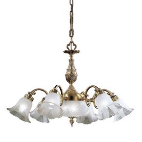 ΚΛΑΣΙΚΆ ΦΩΤΙΣΤΙΚΆ < ΙΤΑΛΙΚΆ POSSONI >   ANTIQUE BRASS FINISH CHANDELIER WITH GLASS FINISH  008    6X28W + 2X28W E14 + E27 - ΚΡΕΜΑΣΤΆ ΦΩΤΙΣΤΙΚΆ