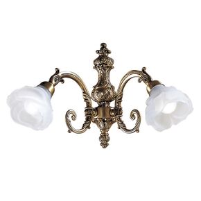 ΚΛΑΣΙΚΆ ΦΩΤΙΣΤΙΚΆ < ΙΤΑΛΙΚΆ POSSONI >   ANTIQUE BRASS FINISH WALL LIGHT WITH GLASS FINISH  008    2XMAX28W E14 - ΚΡΕΜΑΣΤΆ ΦΩΤΙΣΤΙΚΆ