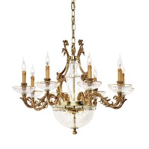 ΚΛΑΣΙΚΆ ΦΩΤΙΣΤΙΚΆ < ΙΤΑΛΙΚΆ POSSONI >   FRENCH GOLD FINISH CHANDELIER W/CRACKED GLASS FINISH  002    8XMAX 42W + 2XMAX 28W E14 - ΚΡΕΜΑΣΤΆ ΦΩΤΙΣΤΙΚΆ