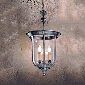 ΚΛΑΣΙΚΆ ΦΩΤΙΣΤΙΚΆ < ΙΤΑΛΙΚΆ POSSONI >   BRONZE/BLACK/GREEN FINISH PENDANT WITH CLEAR GLASS FINISH  005    3XMAX42W E14 - ΚΡΕΜΑΣΤΆ ΦΩΤΙΣΤΙΚΆ