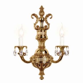 CLASSIC LIGHTING < ITALIAN POSSONI > WALL SCONCES >FRENCH GOLD FINISH WALL LIGHT WITH SCHOELER CRYSTAL DROPS - WALL LIGHTS