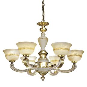 ΚΛΑΣΙΚΆ ΦΩΤΙΣΤΙΚΆ < ΙΤΑΛΙΚΆ POSSONI >   CHANDELIER WITH ALABASTER FINISH  003-008-034    6XMAX28W E14 - ΚΡΕΜΑΣΤΆ ΦΩΤΙΣΤΙΚΆ