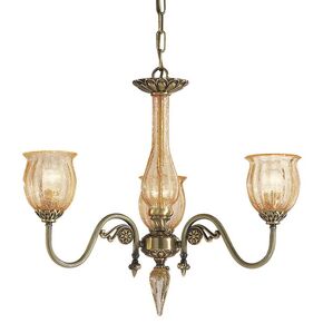 ΚΛΑΣΙΚΆ ΦΩΤΙΣΤΙΚΆ < ΙΤΑΛΙΚΆ POSSONI >   CHANDELIER WITH AMBER CRACKLE GLASS FINISH  002-008    3XMAX42W E14 - ΚΡΕΜΑΣΤΆ ΦΩΤΙΣΤΙΚΆ