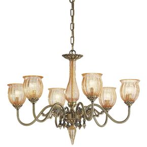 ΚΛΑΣΙΚΆ ΦΩΤΙΣΤΙΚΆ < ΙΤΑΛΙΚΆ POSSONI >   CHANDELIER WITH AMBER CRACKLE GLASS FINISH  002-008    6XMAX42W E14 - ΚΡΕΜΑΣΤΆ ΦΩΤΙΣΤΙΚΆ