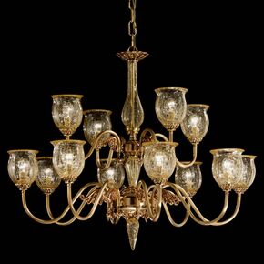 ΚΛΑΣΙΚΆ ΦΩΤΙΣΤΙΚΆ < ΙΤΑΛΙΚΆ POSSONI >   CHANDELIER WITH AMBER CRACKLE GLASS FINISH  002-008    12XMAX42W E14 - ΚΡΕΜΑΣΤΆ ΦΩΤΙΣΤΙΚΆ