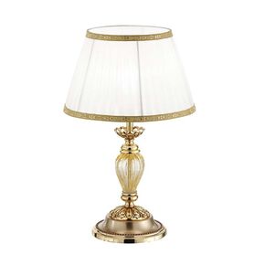 ΚΛΑΣΙΚΆ ΦΩΤΙΣΤΙΚΆ < ΙΤΑΛΙΚΆ POSSONI >   TABLE LAMP WITH AMBER CRACKLE GLASS AND SHADE FINISH  002-008    1XMAX42W E27 - ΚΛΑΣΙΚΆ ΦΩΤΙΣΤΙΚΆ