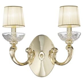 ΚΛΑΣΙΚΆ ΦΩΤΙΣΤΙΚΆ < ΙΤΑΛΙΚΆ POSSONI >   FRENCH GOLD FINISH CHANDELIER WITH CRYSTAL AND ORGANZA SHADES FINISH  002    25XMAX42W + 3XMAX28W E14 - ΚΡΕΜΑΣΤΆ ΦΩΤΙΣΤΙΚΆ