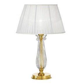 ΚΛΑΣΙΚΆ ΦΩΤΙΣΤΙΚΆ < ΙΤΑΛΙΚΆ POSSONI >   GOLD PLATED TABLE LAMP WITH CRYSTAL AND ORGANZA SHADES FINISH  006    1XMAX42W E27 - ΚΡΕΜΑΣΤΆ ΦΩΤΙΣΤΙΚΆ