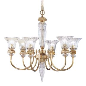 CLASSIC LIGHTING < ITALIAN POSSONI > CEILING PENDANTS > SATIN GOLD PLATED FINISH CHANDELIER WITH CRYSTAL - PENDANT LIGHTS