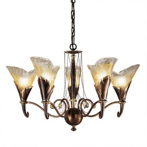 ΚΛΑΣΙΚΆ ΦΩΤΙΣΤΙΚΆ < ΙΤΑΛΙΚΆ POSSONI >   CHANDELIER WITH GLASSES FINISH  008-034    5XMAX42W E14 - ΚΡΕΜΑΣΤΆ ΦΩΤΙΣΤΙΚΆ