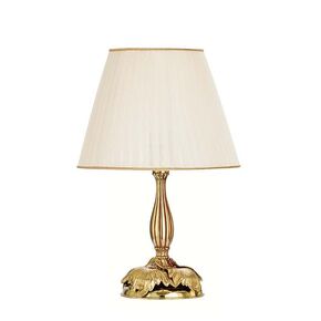 CLASSIC LAMPS < ITALIAN POSSONI > TABLE LAMPS >FRENCH GOLD FINISH TABLE LAMP WITH PLEATED ORGANZA SHADE - ΕΠΙΤΡΑΠΈΖΙΑ ΦΩΤΙΣΤΙΚΆ