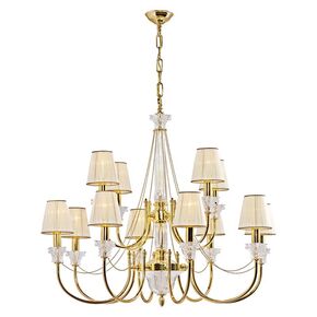 ΚΛΑΣΙΚΆ ΦΩΤΙΣΤΙΚΆ < ΙΤΑΛΙΚΆ POSSONI >   CHANDELIER WITH CRYSTAL AND SHADE FINISH  006-035    12XMAX42W E14 - ΚΡΕΜΑΣΤΆ ΦΩΤΙΣΤΙΚΆ
