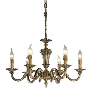 ΚΛΑΣΙΚΆ ΦΩΤΙΣΤΙΚΆ < ΙΤΑΛΙΚΆ POSSONI >   ANTIQUE BRASS FINISH CHANDELIER FINISH  008    6XMAX42W E14 - ΚΡΕΜΑΣΤΆ ΦΩΤΙΣΤΙΚΆ