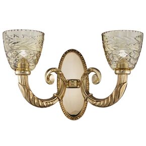 ΚΛΑΣΙΚΆ ΦΩΤΙΣΤΙΚΆ < ΙΤΑΛΙΚΆ POSSONI >   SHADED GOLD PLATED FINISH WALL LIGHT WITH AMBER CRYSTAL FINISH  079    2XMAX42W E27 - ΤΟΊΧΟΥ ΦΩΤΙΣΤΙΚΆ 