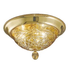 ΚΛΑΣΙΚΆ ΦΩΤΙΣΤΙΚΆ < ΙΤΑΛΙΚΆ POSSONI >   SHADED GOLD PLATED FINISH CEILING LIGHT WITH AMBER CRYSTAL FINISH  079    3XMAX42W E14 - ΟΡΟΦΉΣ ΦΩΤΙΣΤΙΚΆ 