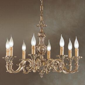 ΚΛΑΣΙΚΆ ΦΩΤΙΣΤΙΚΆ < ΙΤΑΛΙΚΆ POSSONI >   ANTIQUE BRASS CHANDELIER FINISH  008    6XMAX42W E14 - ΚΡΕΜΑΣΤΆ ΦΩΤΙΣΤΙΚΆ